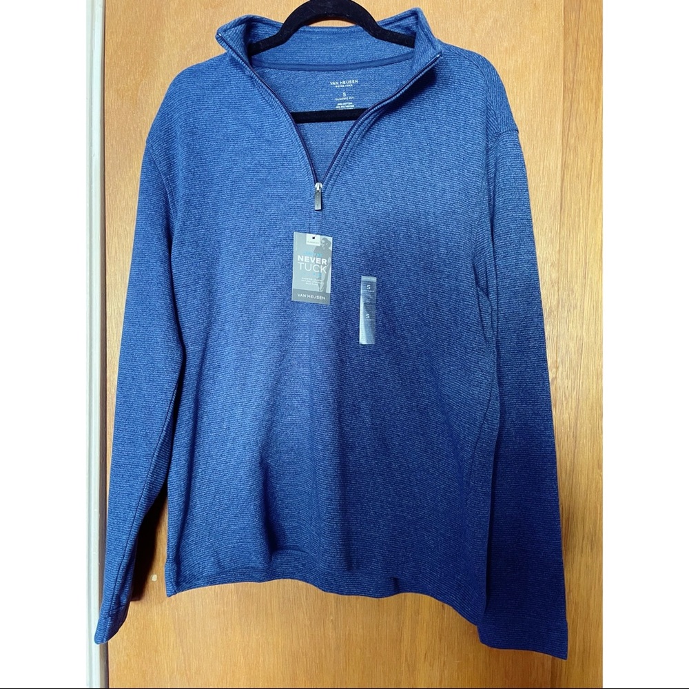 NWT - Men’s Small Van Heusen Royal Navy Classic Fit Quarter Zip